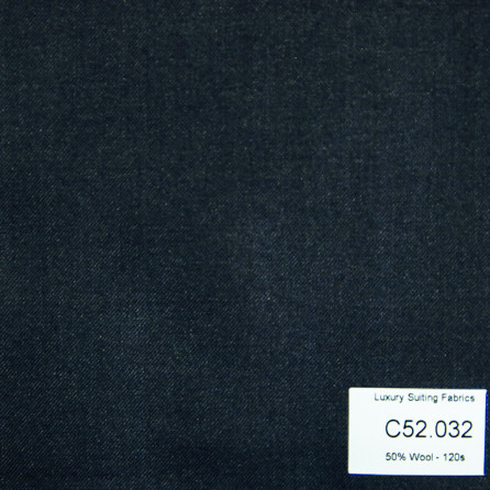 C52.032 Kevinlli V3 - Vải Suit 50% Wool - Xanh Đen Trơn